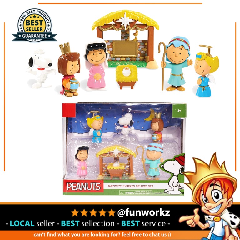 Peanuts Christmas Nativity Deluxe Figure Set Multicolor, 3" inches