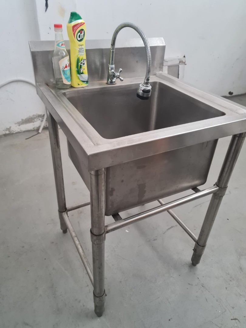 Portable Stainless steel sink, Furniture & Home Living ...