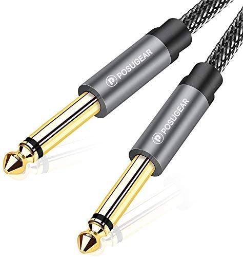 POSUGEAR Guitar Lead, 6.35mm 1/4 Jack to 6.35mm 1/4 Guitar cable, Pro Mono  Instrument Audio Cable Nylon Braid and Al Alloy Case for Electric Guitar,  Bass, Amp, Drums, Keyboard, etc (5M), Audio, Other Audio Equipment on  Carousell