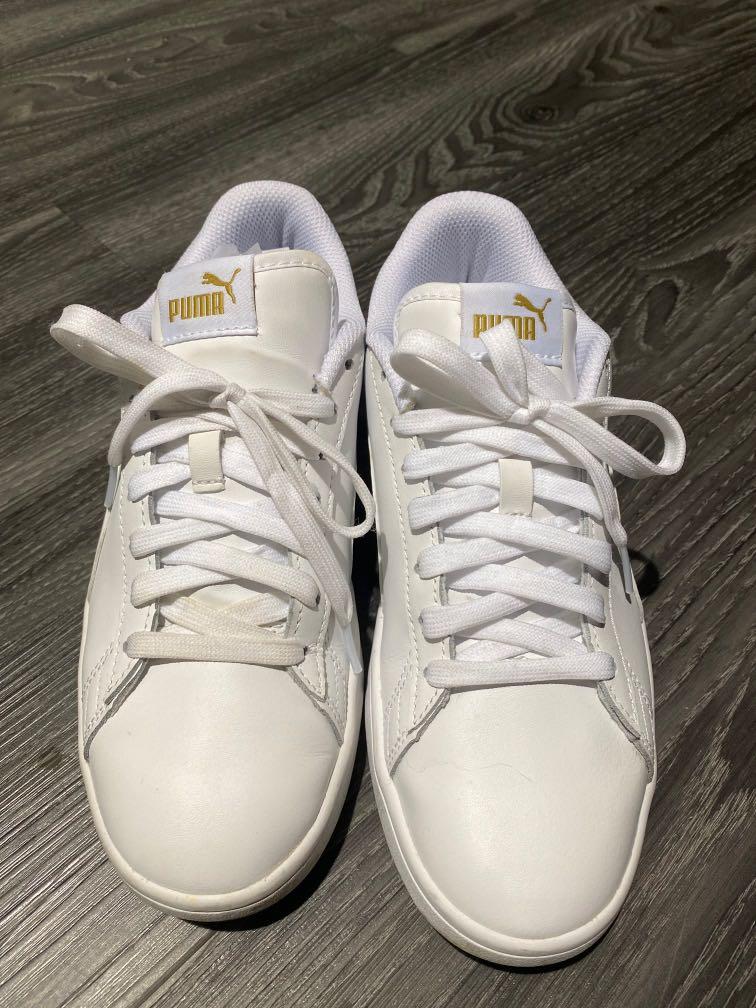 Puma white cheap leather shoes womens