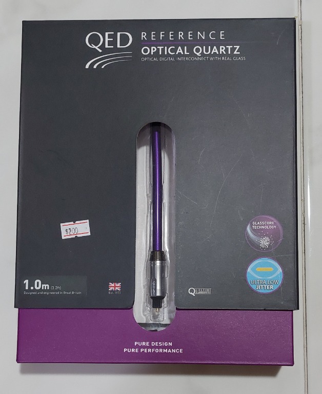 QED Reference Optical Quartz Cable, Audio, Other Audio Equipment on