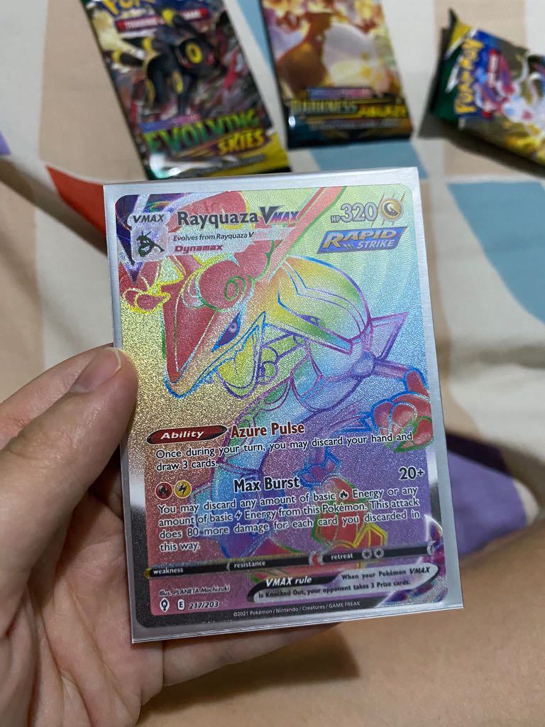Rainbow Rare Rayquaza, Hobbies & Toys, Toys & Games on Carousell