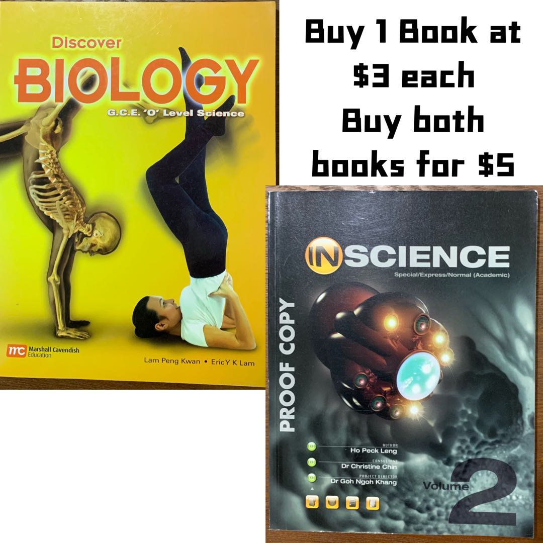 Science textbook volume 2 (lower secondary) & Discover Biology Textbook