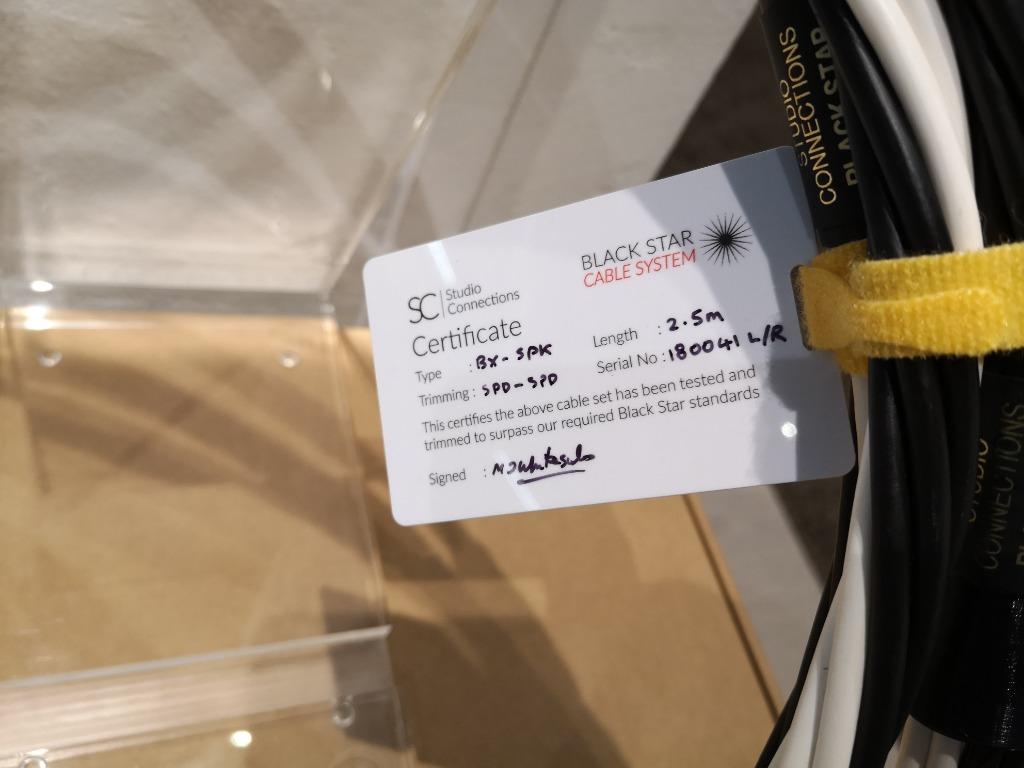 Studio Connections Black Star 2.5m Spades speaker cables, Audio, Other