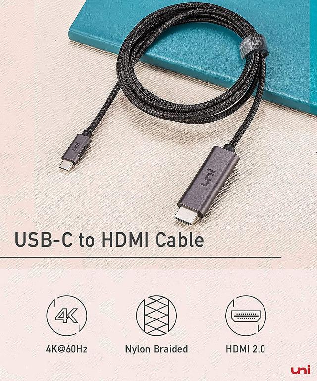 Warrky USB C to HDMI Cable 4K |Anti-Interference Gold-Plated Plugs|  Aluminum Type-C to HDMI Cord, Thunderbolt 3 & 4 Compatible for iPhone 15  Series