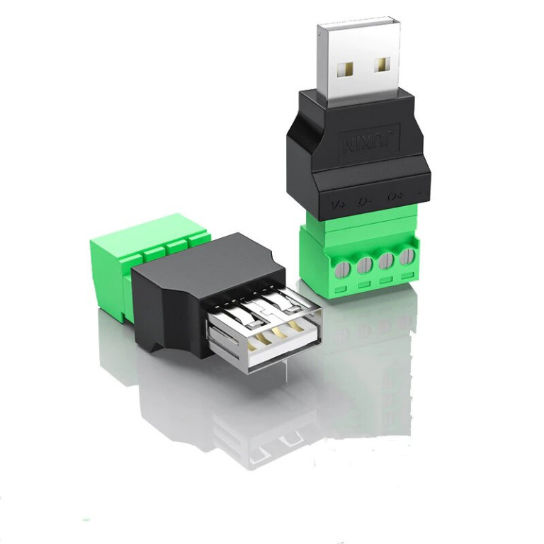 免焊接usb頭 可選usb公頭或母頭 USB to 4pin Screw Connector (USB female or USB male ...