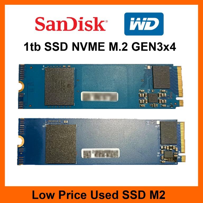 WD Sandisk NVMe PCle Gen3x4 M.2 2280 SSD 1TB Used Computers