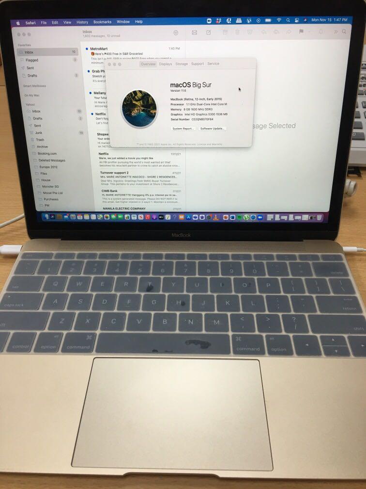 Pre-Loved 2015 Macbook (Gold) (Category: Laptops & Notebooks) located in Makati City. Submitted by makayshoppe (Listing ID 1125776818, Image 2). Description: MacBook (Retina, 12-inch, early 2015) Some dent on the corner, see photos. Other than that, it’s working perfectly well. With silicon keyboard cover and laptop bag. Box still intact and charger. ** Last price posted. Please don’t make ridiculously low offers. They won’t be entertained. ** Th