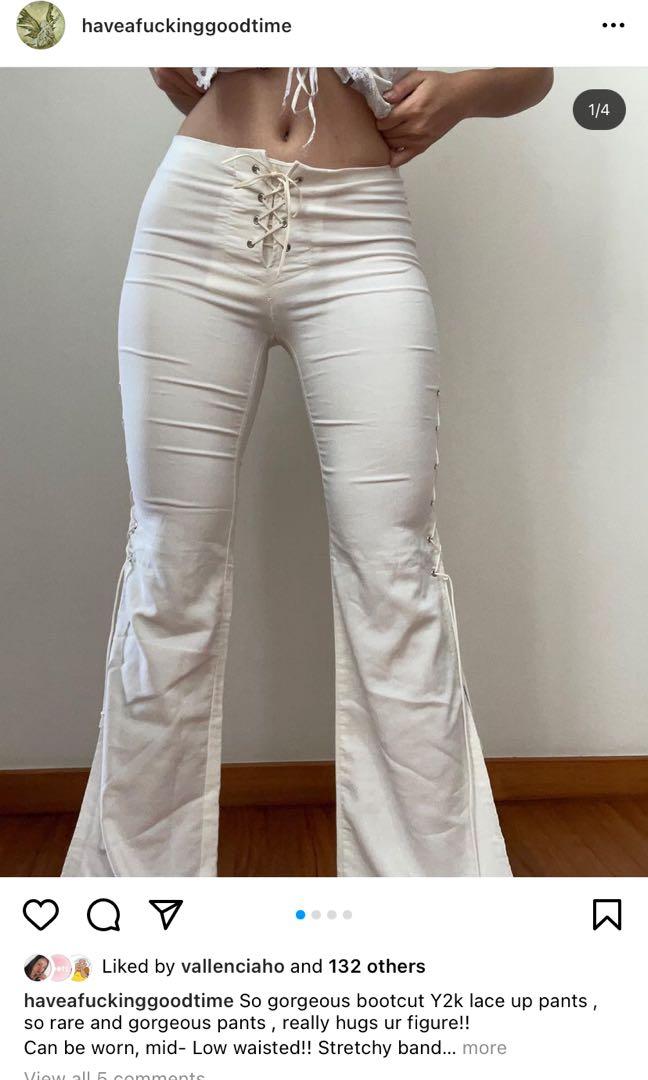 white low waisted pants Women s Fashion Bottoms Jeans Leggings on Carousell