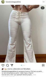 white low waisted pants