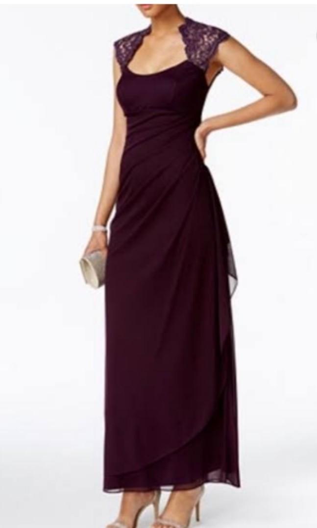 xscape by joanna chen purple dress Xscape By Joanna Chen Deep Purple Lace