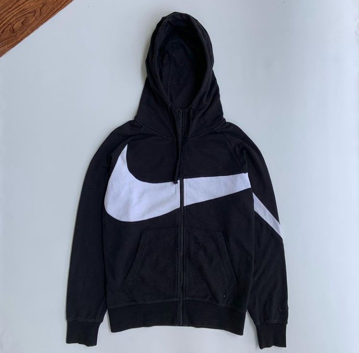 Nike big swoosh zip store hoodie