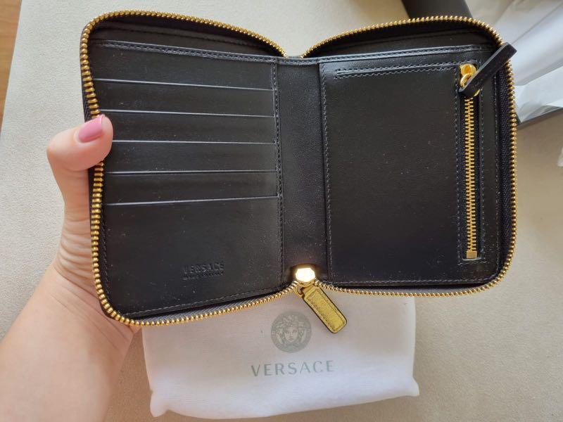 100% Authentic Versace Zip Around Wallet, Women's Fashion, Bags ...