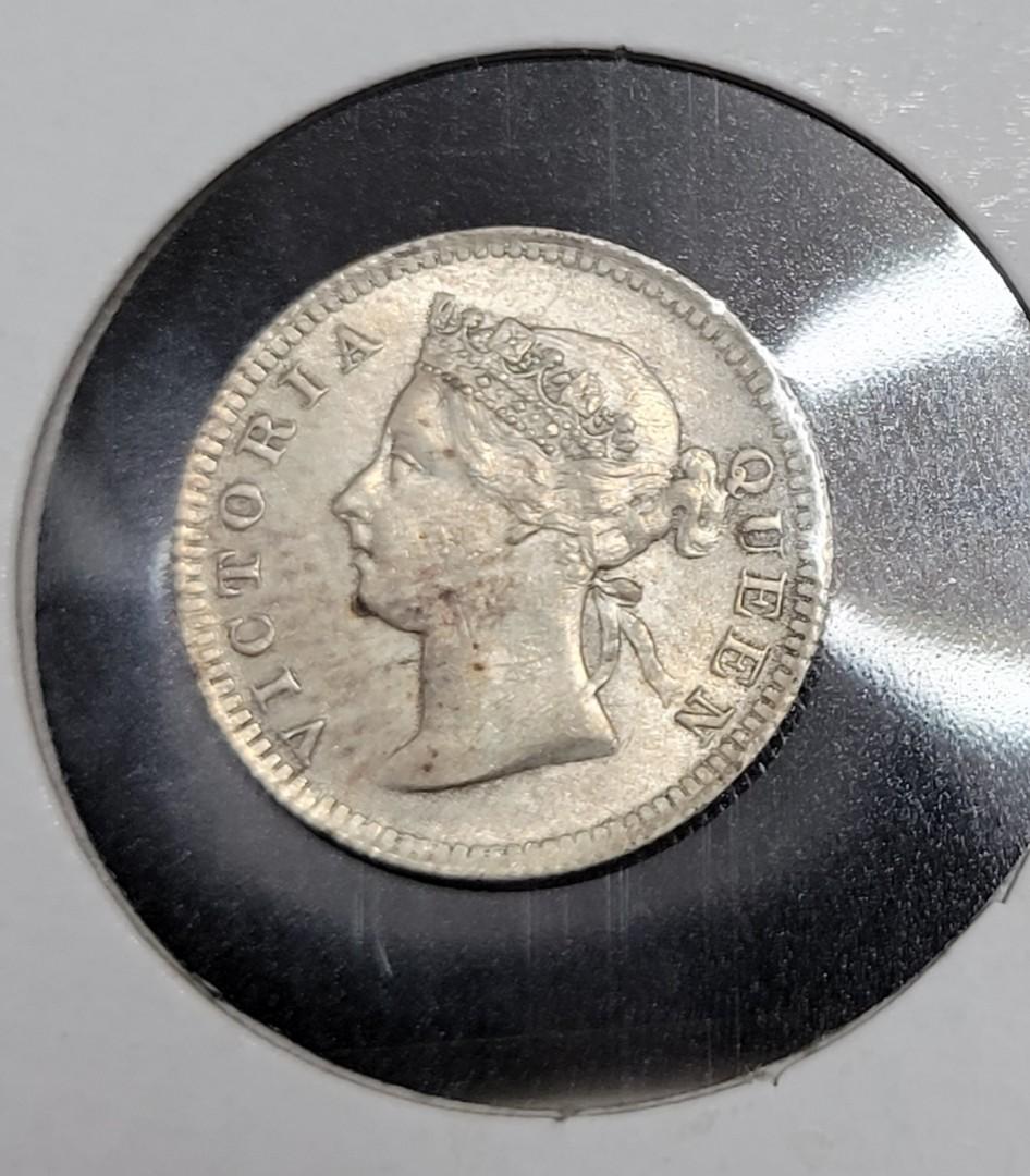 新発売 旧札拾銭1901年 香港五仙 銀貨 VICTORIA QUEEN FIVE CENTS