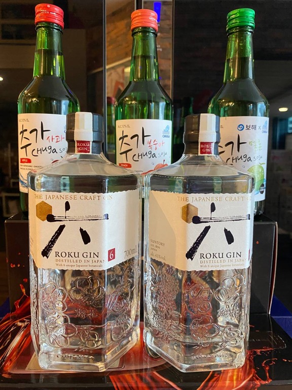 700ml Roku Gin & 2 Bottles Korean Soju/Chuga SojuMinimart Clearance