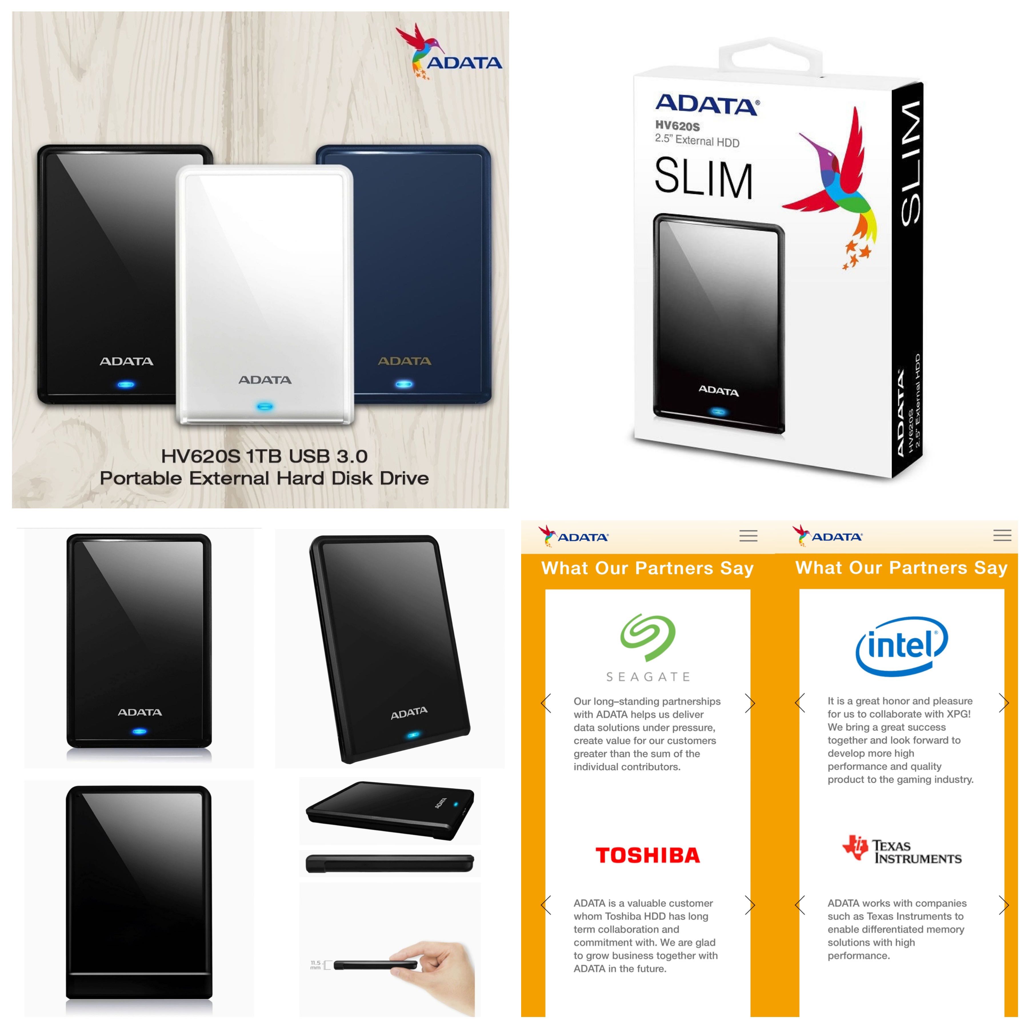 Adata Portable Slim Hard Disk 1tb Usb 3 0 Computers Tech Parts Accessories Hard Disks Thumbdrives On Carousell