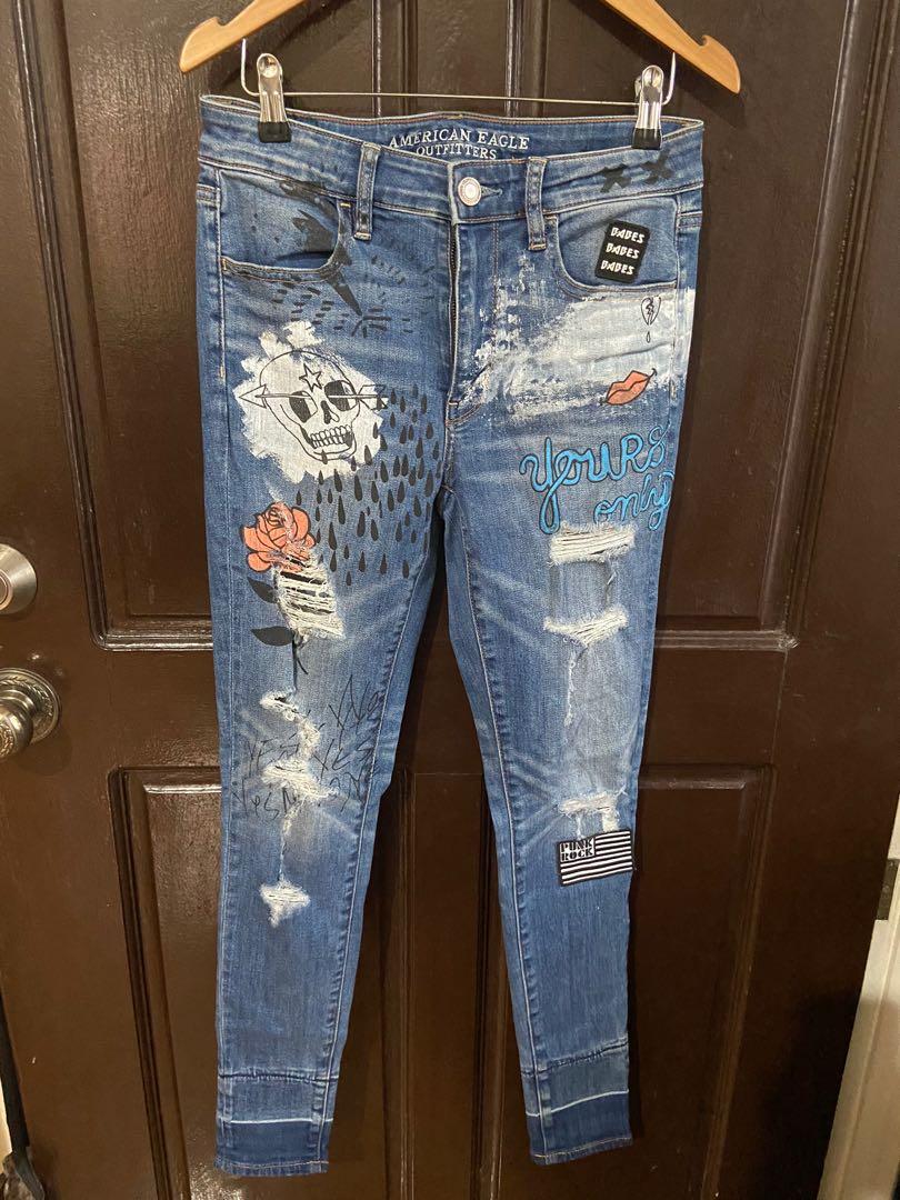 American Eagle Printed Denim Pants 