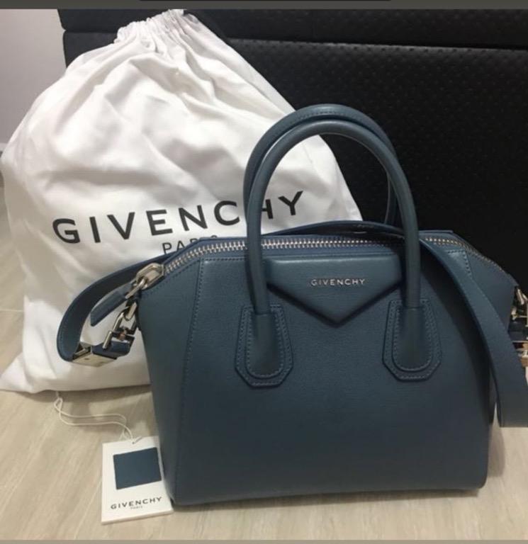 Aunthentic Givenchy Mini Antigona Bag in Grained Leather (Blue Colour),  Luxury, Bags & Wallets on Carousell