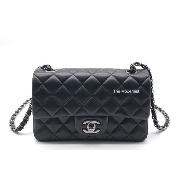 Authentic Chanel So Black Mini Rectangular Flap Bag