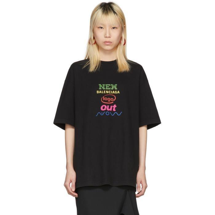 New balenciaga logo out t shirt discount