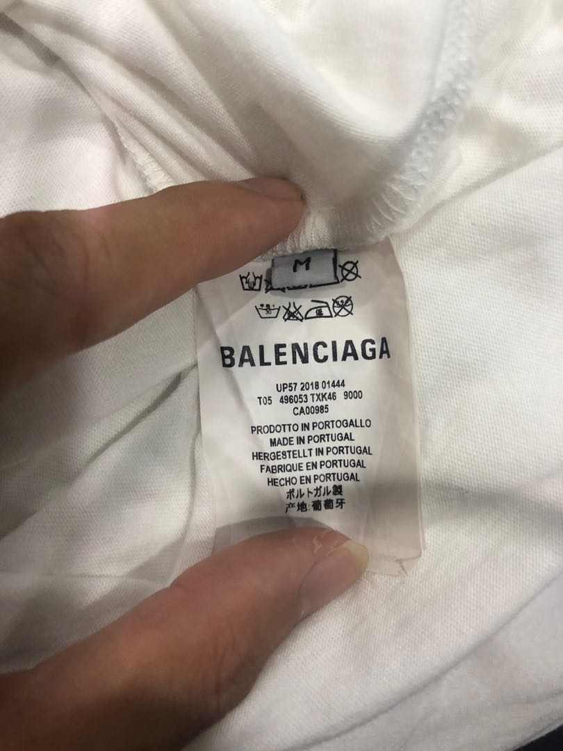 BALENCIAGA White T-Shirt, Men's Fashion 
