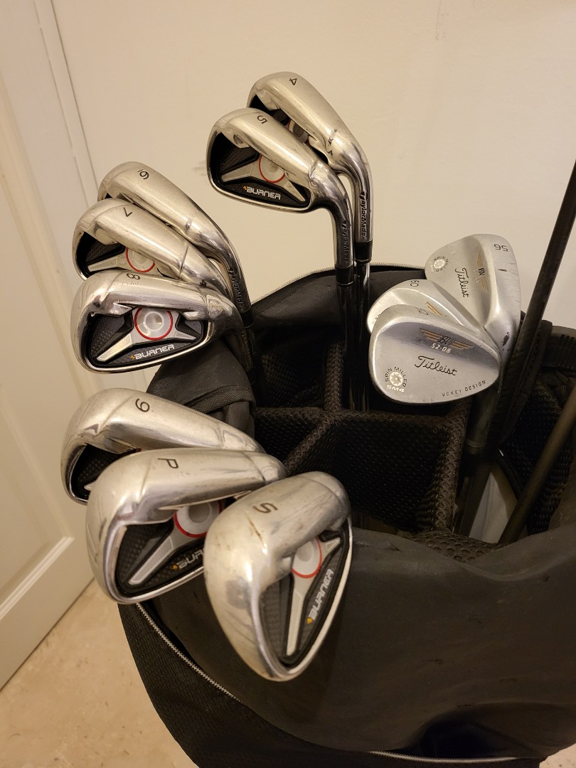Beginner set including full set of Taylormade burner irons from p4