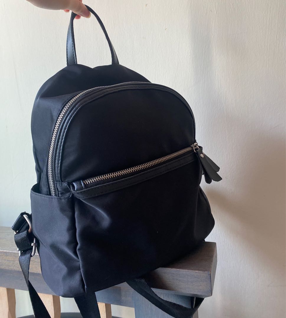 medium size black backpack