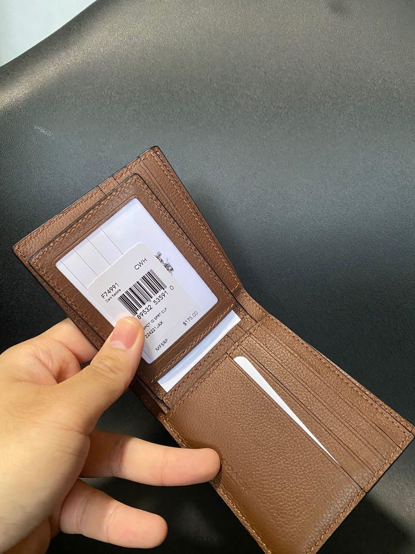Coach dark saddle wallet hotsell