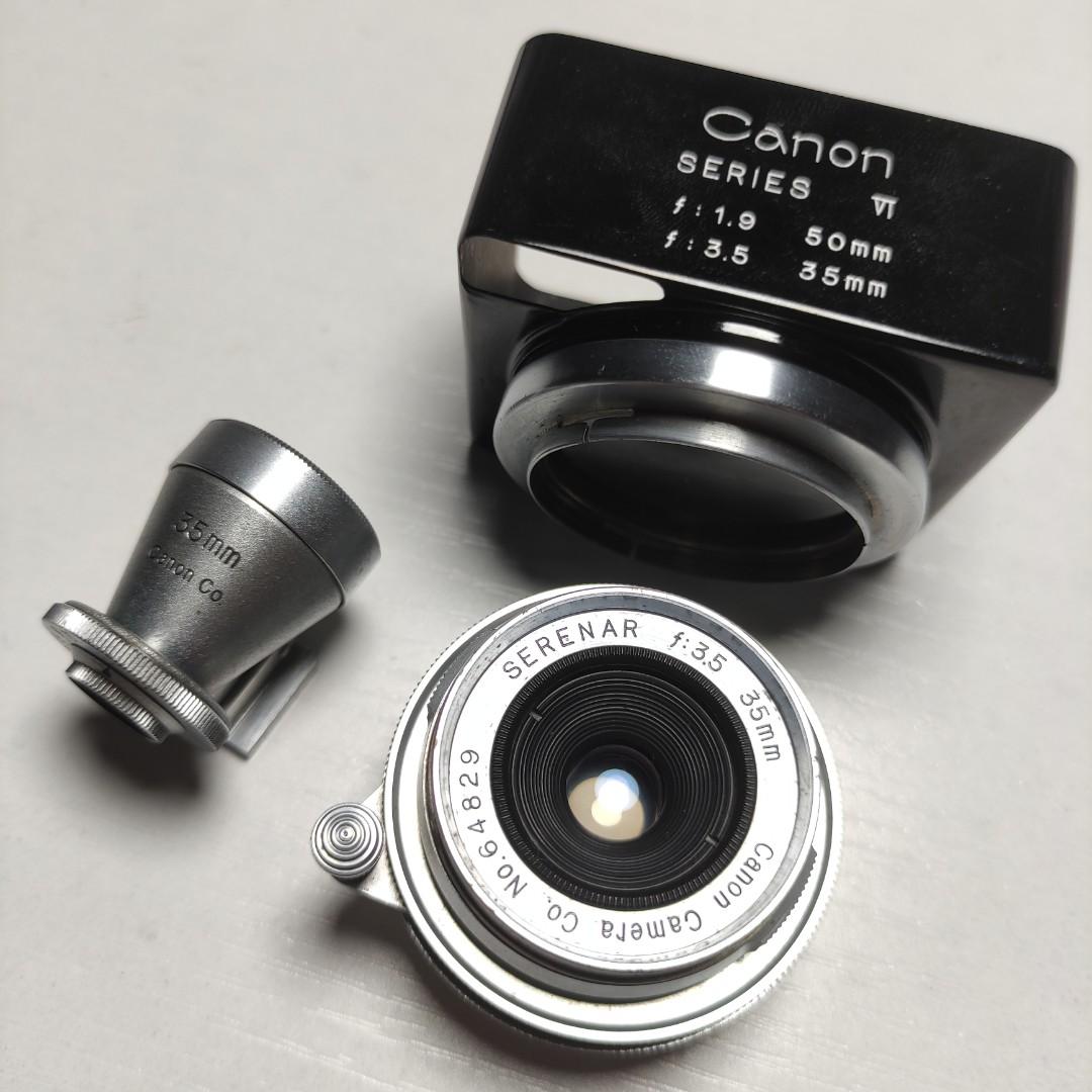 Canon 35mm f3.5 LTM w finder hood, Photography, Lens & Kits on