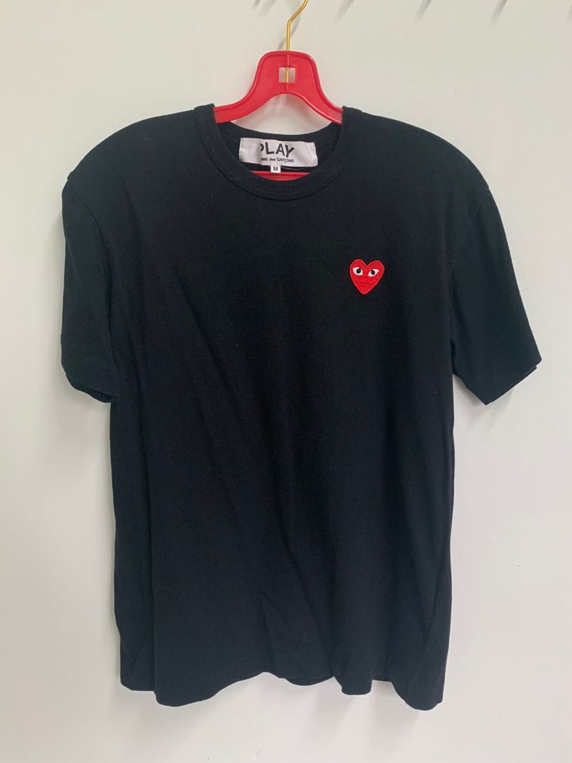 cdg double heart t shirt