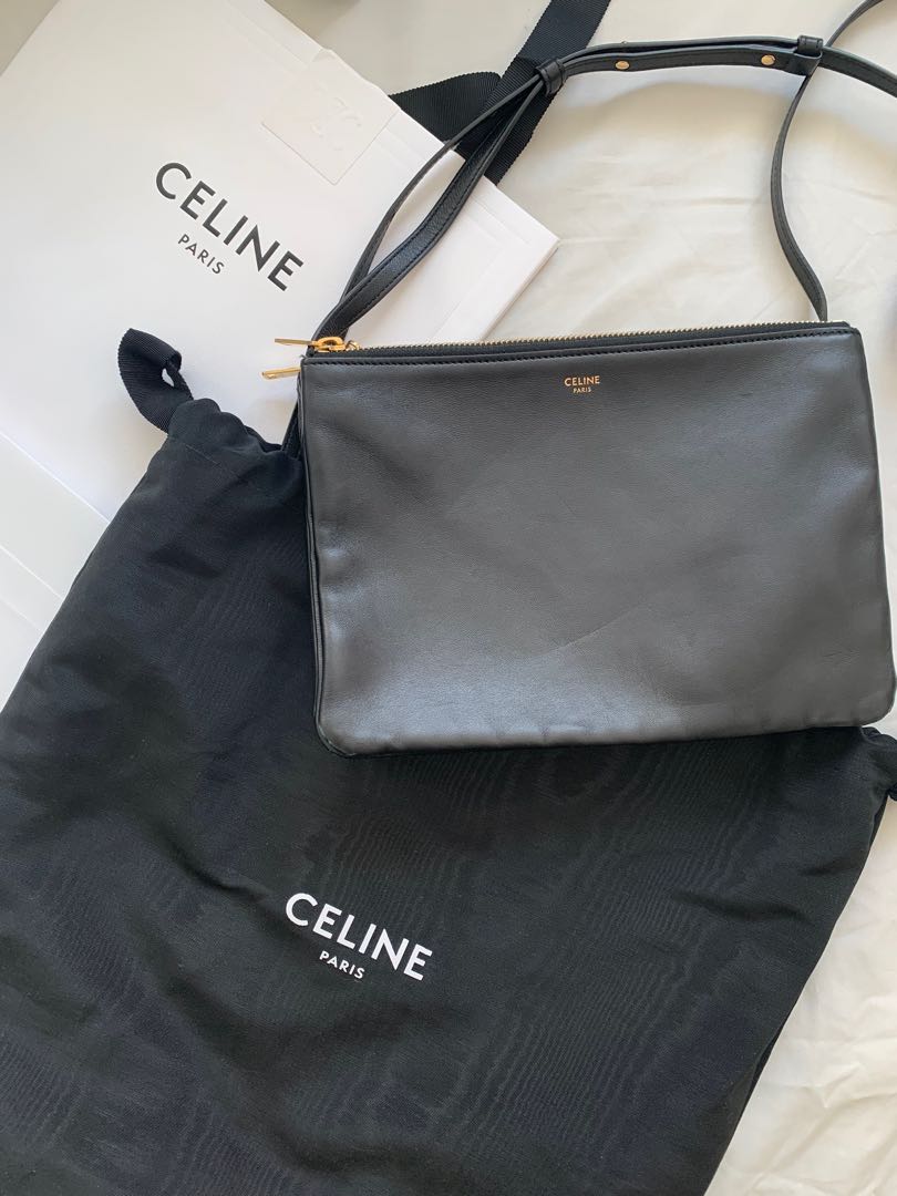 Celine trio bag large black hotsell