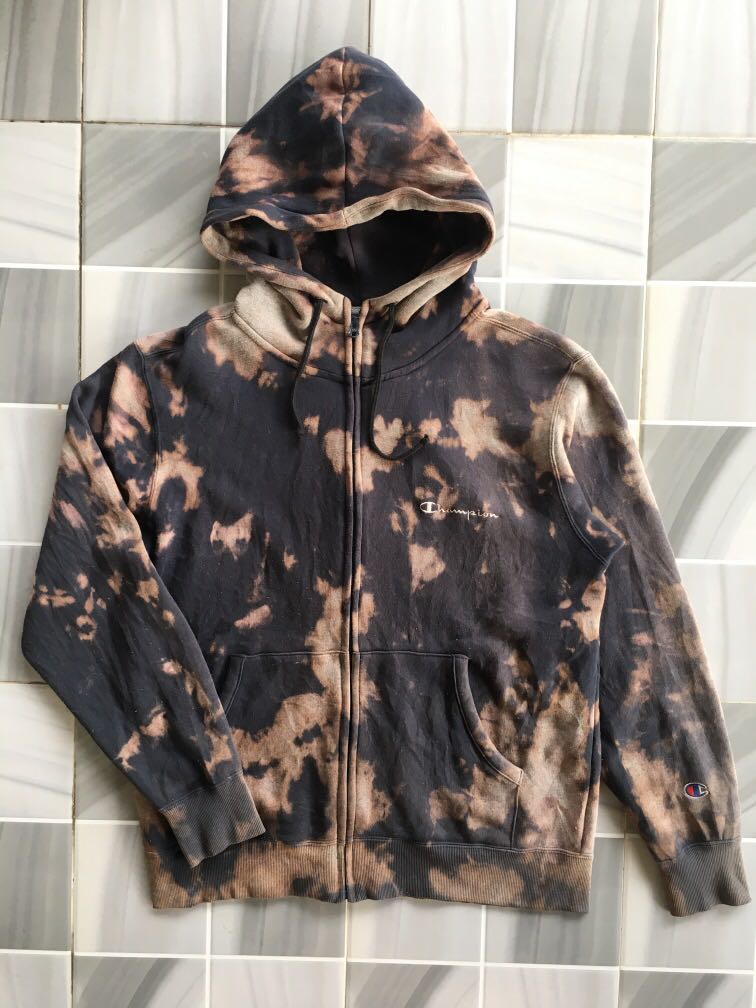 Champion Hoodie Acid Wash Men S Fashion Clothes Outerwear On Carousell