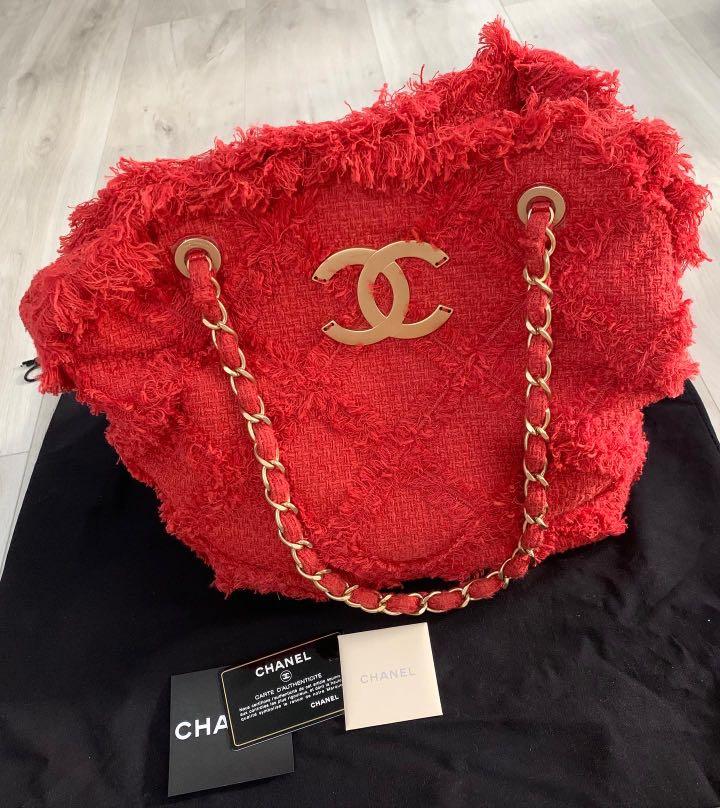 Chanel tweed bag on sale tote