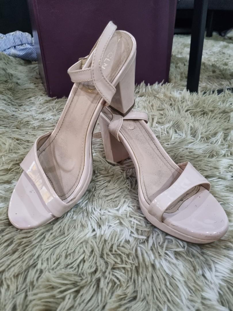 CLN nude pink block heels, Women's 