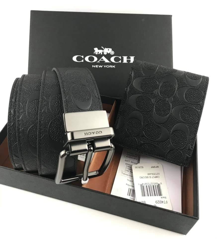 Coach Wallet and Belt, Men's Fashion 