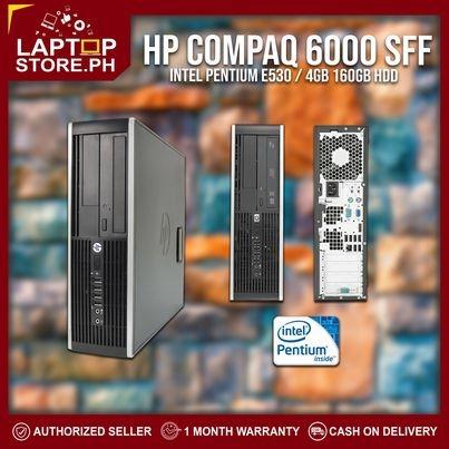 Computer Desktop Package CPU HP Compaq 6000 SFF Intel Pentium E5300 2.60ghz 4gb 160gb (Category: Desktops) located in Quezon City. Submitted by laptopstore.ph (Listing ID 1125950327, Image 3). Description: ▪️ HP Compaq 6000 SFF 📌 Intel Pentium E5300 2.60ghz 📌 4gb ddr3 memory (2 X 2gb) 📌 160gb sata 📌 Intel(R) Q45/Q43 Express Chipset 📌 LAN 📌 USB Slots 📌 PS2 ports 📌 VGA Package: System Unit Only Freebies: Power Cable WARRANTY: 1 Month Warran