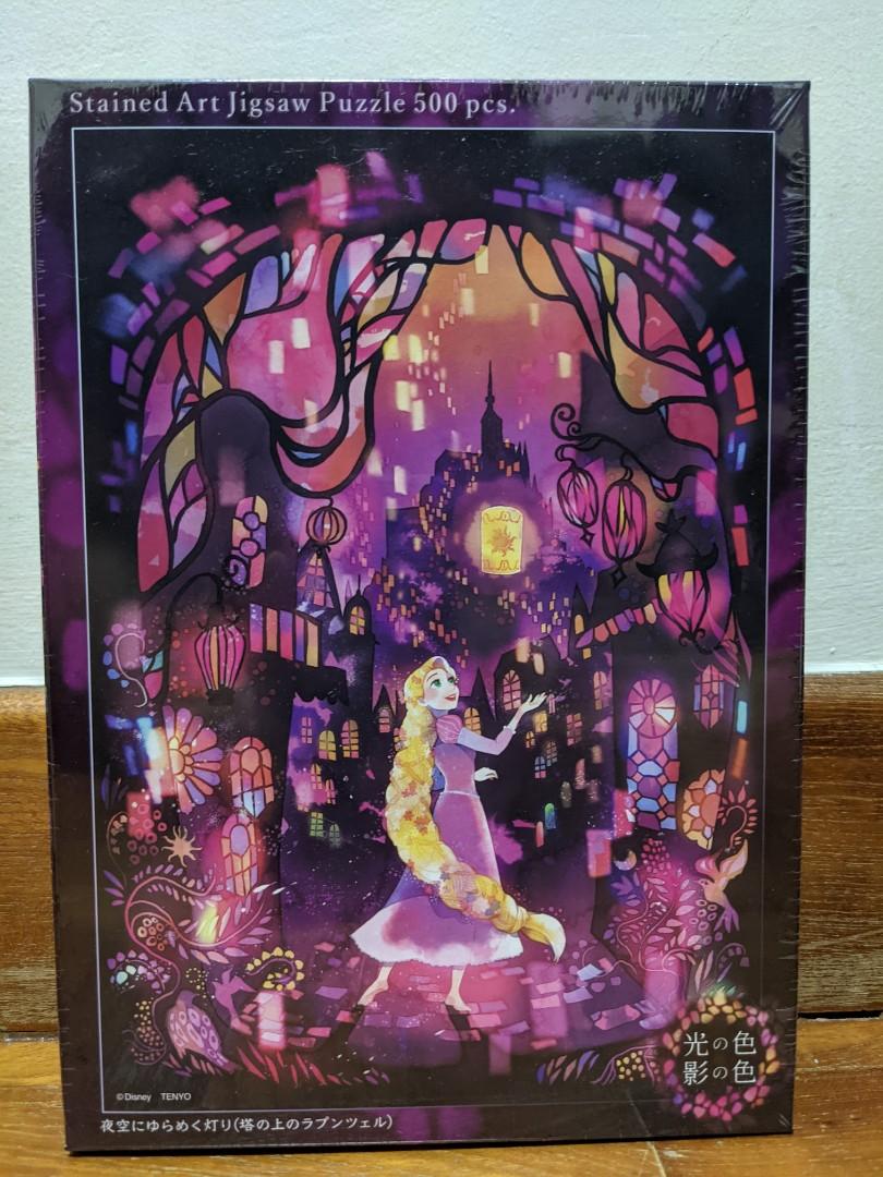 Tenyo stained glass jigsaw puzzle Disney Tangled Story Rapunzel 500pc from Japan 