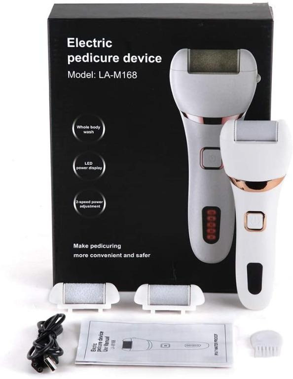 Electric Foot File, DIOZO Rechargeable Waterproof Hard Skin Remover with 3 Rollers and 2 speeds
