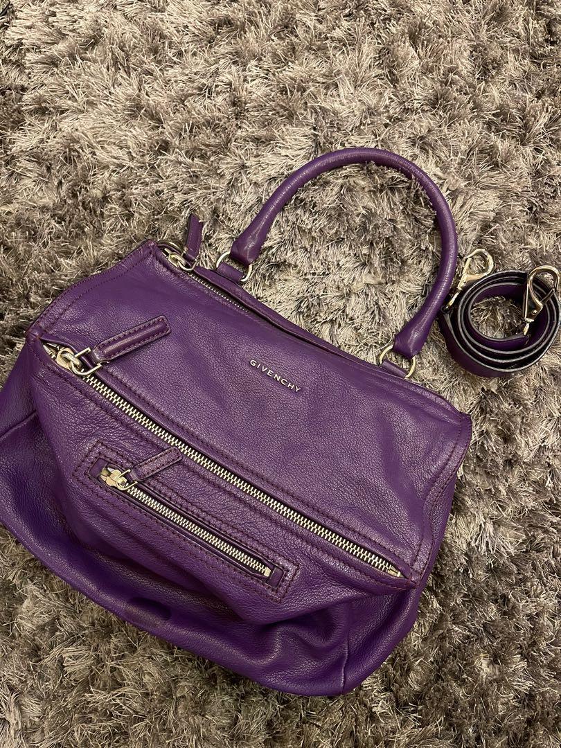 Givenchy Pandora (Category: Luxury Bags & Wallets) located in Quezon City. Submitted by ashleyortizzz (Listing ID 1126112743, Image 1). Description: Givenchy pandora medium purple grained leather, signs of usage, stain below and watermarks. Dustbag included. Please see code for reference .