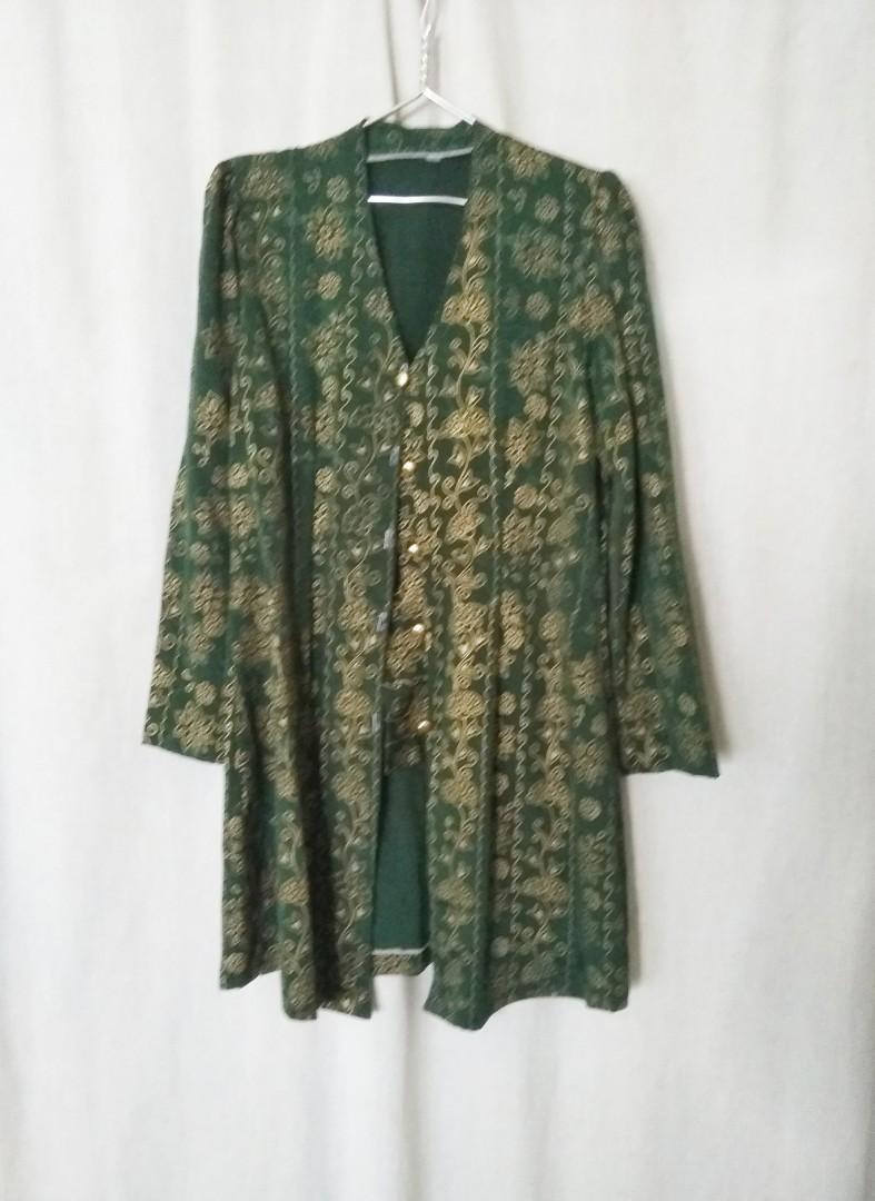Dark Green Kebaya Kurung / Kebarong, Women's Fashion, Dresses & Sets ...