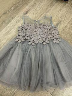 Grey petal tutu dress