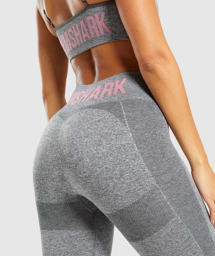 Gymshark Flex leggings - Charcoal Marl / Peach Pink - XS, Women's Fashion,  Activewear on Carousell