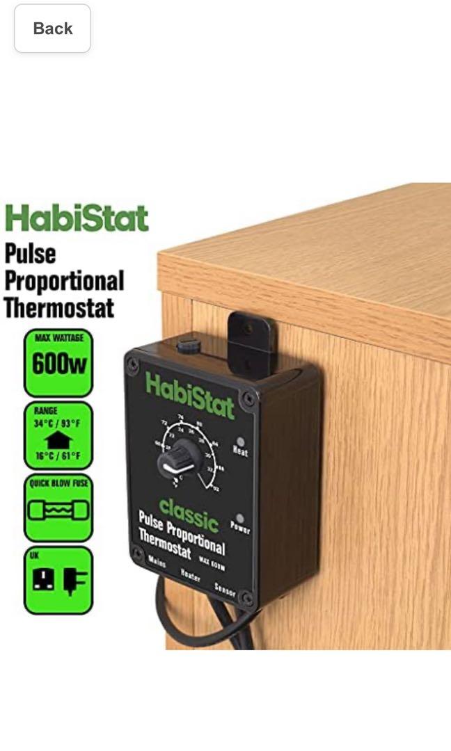 Habistat Classic Pulse Proportional Thermostat Standard Black 600w Accurate