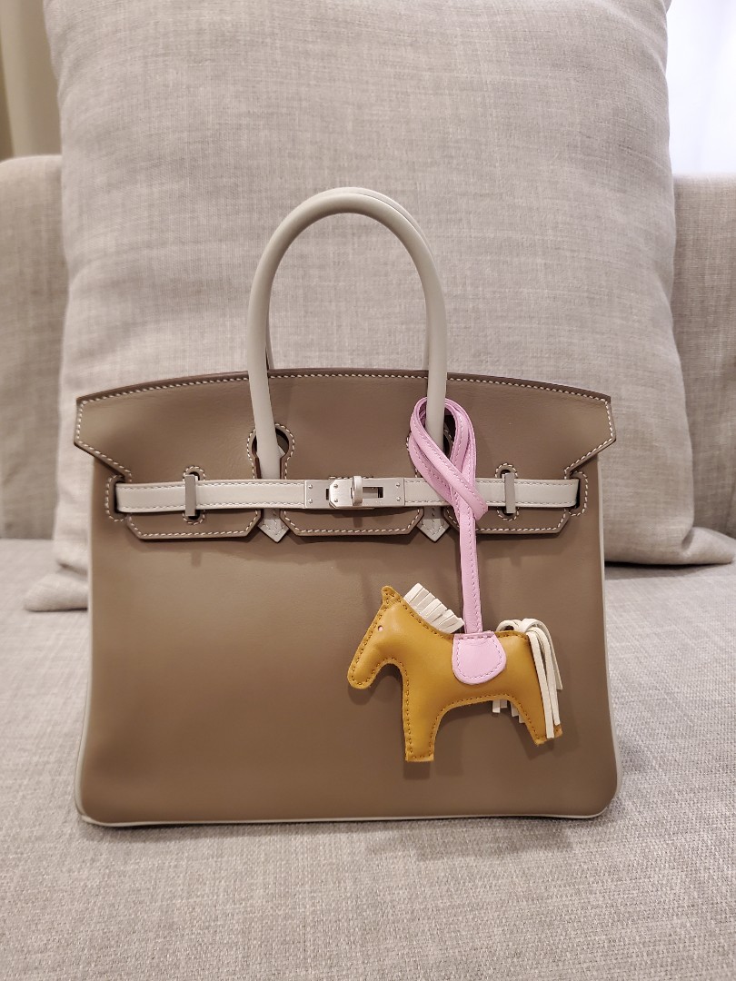 Hermes Personal Birkin bag 25 Craie/ Etain Togo leather Matt gold hardware