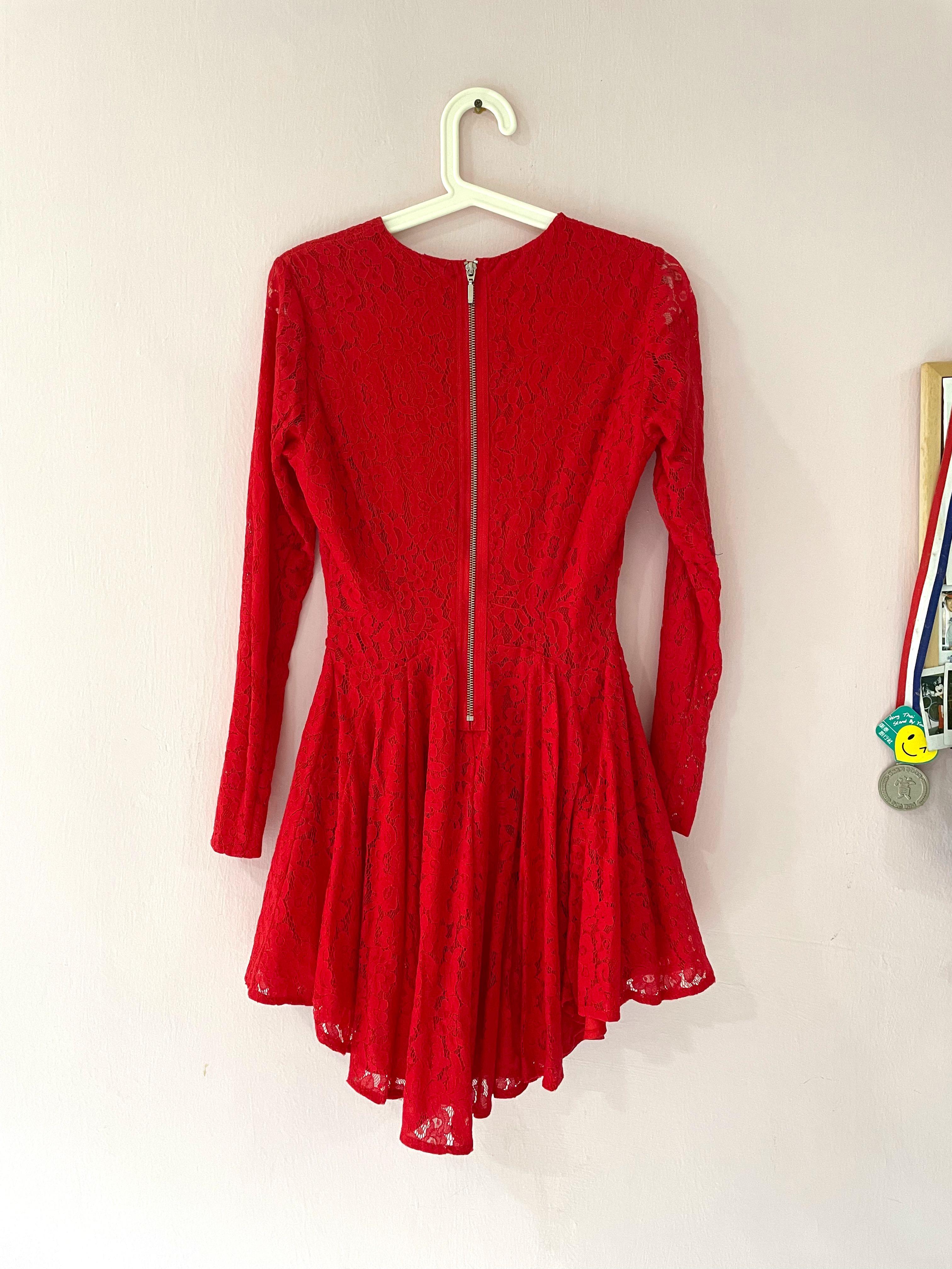 H&m red deals dress lace