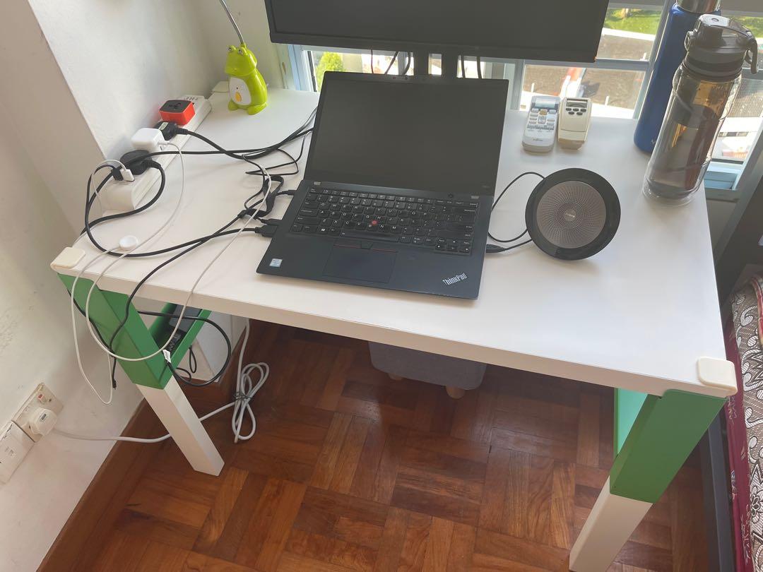 Height adjustable Ikea PAHL desk 96*58 cm (footstool free) Available