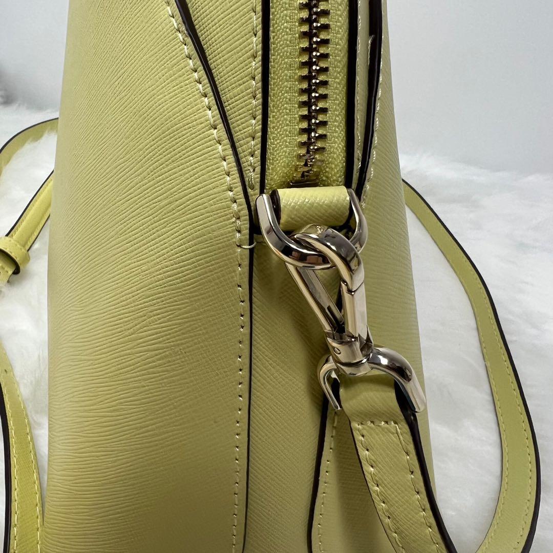 Kate Spade Payton Medium Top Zip Satchel Crossbody Yellow Frosty Lime  Leather