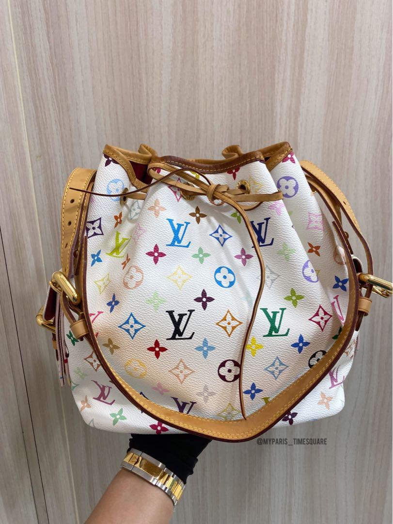 Louis Vuitton Multicolor Petit Noe Blanc Shoulder Bucket Bag M42229,  Luxury, Bags & Wallets on Carousell