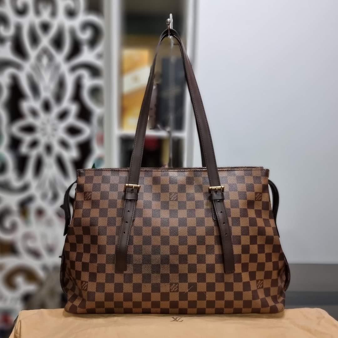 LOUIS VUITTON Chelsea Damier Ebene Coated Canvas Zip Tote Bag, Luxury, Bags  & Wallets on Carousell