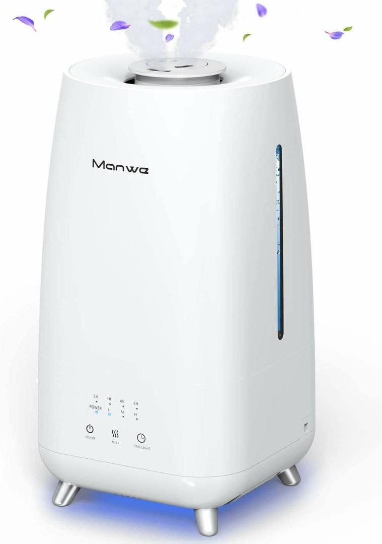 Manwe Humidifiers,3000ML Cool Mist Humidifier Air Humidifiers Ultra Quiet with 7 color set Night Light Office Waterless Auto-Off for Home Bedroom Yoga Baby Up to 23-30 Hours Continuous Use 